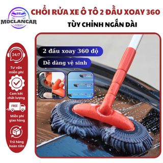 Cây lau rửa xe hơi chenille xoay được 360 độ hai đầu tay cầm dài thu gọn được tiện lợi 2023 Phụ Kiện Lau Xe