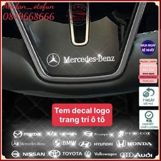 5cmx1.5cm-Tem nhôm full logo các hãng xe dán nội thất ô tô Toyota,Huyndai,Audi....