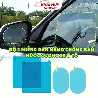 Bộ 4 Miếng Dán Chống Nước Gương Kính Ô Tô, Chống Bám Nước Gương Chiếu Hậu Nano Tiện Dụng Loại 1