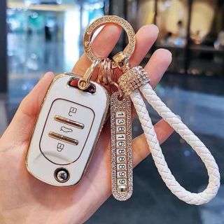 Móc Khóa Dây Da Thừng Đính Đá Có Số Điện Thoại Chống Thất Lạc khaihuyauto