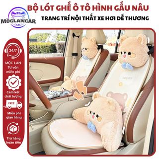 Bộ Lót Ghế 3D Tản Nhiệt Và Gối Gấu Nâu Trang Trí Bảo Vệ Ghế Nguyên Bản Phù Hợp Với Ghế ÔTô Văn Phòng