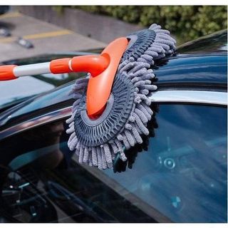 Cây lau rửa xe hơi chenille xoay được 360 độ hai đầu tay cầm dài thu gọn được tiện lợi 2023 Phụ Kiện Lau Xe