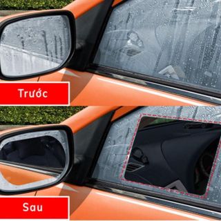 Bộ 4 Miếng Dán Chống Nước Gương Kính Ô Tô, Chống Bám Nước Gương Chiếu Hậu Nano Tiện Dụng Loại 1