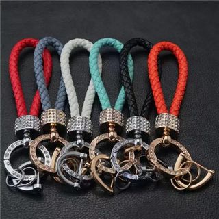 Móc Khóa Dây Da Thừng Đính Đá Có Số Điện Thoại Chống Thất Lạc khaihuyauto