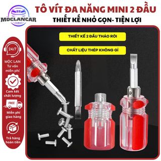 Tua Vít Ngắn Mini 2 Trong 1, Tua Vít 2 Đầu Tháo Rời & Loại Cố Định, Dụng Cụ Sửa Chữa Nhỏ Gọn