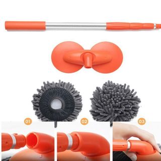 Cây lau rửa xe hơi chenille xoay được 360 độ hai đầu tay cầm dài thu gọn được tiện lợi 2023 Phụ Kiện Lau Xe