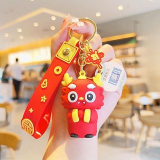 [Sẵn Kho] Móc Khóa Hình Rồng Đỏ Năm 2024 Dễ Thương - Trang Trí Túi Xách, Ba Lô - Phụ kiện ô tô Nam Women