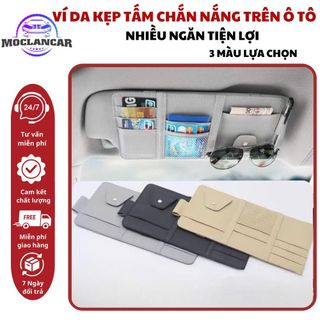 Ví Đựng Giấy Tờ Ô Tô Ví Đựng Thẻ Xe Kẹp Kính Ô Tô Túi Da Gắn Kính Chắn Gió Xe Phụ Kiện Nhung Nam