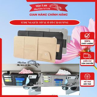 Ví Đựng Giấy Tờ Ô Tô Ví Đựng Thẻ Xe Kẹp Kính Ô Tô Túi Da Gắn Kính Chắn Gió Xe Phụ Kiện Nhung Nam
