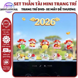 Set 6 Ông Thần Tài Mini Lò Xo Lắc Lư Trang Trí Taplo Ô Tô – Mang Lại May Mắn & Tài Lộc