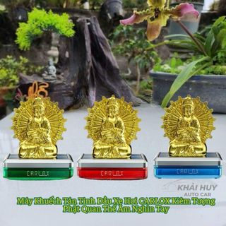 Máy Khuếch Tán Tinh Dầu Xe Hơi CARLOX Kiêm Tượng Phật Quan Thế Âm Nghìn Tay Xoay 360 Độ Bằng Năng Lượng Mặt Trời khaihuy