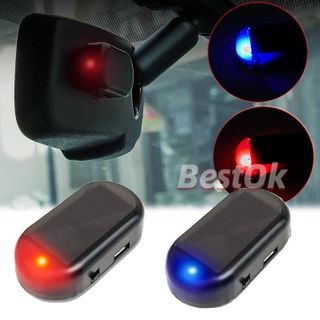 Đèn LED Báo Động 12V Cổng USB Không Dây Sử Dụng Năng Lượng Mặt Trời Chống Trộm Tiện Dụng Cho Xe Hơi