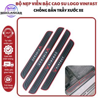 Bộ Nẹp Cao Su Bước Chân Nẹp Cao Su Chống Chầy Xước Bậc Cửa Xe Hơi Logo VINFAST Chống Trầy Xước