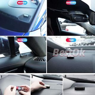 Đèn LED Báo Động 12V Cổng USB Không Dây Sử Dụng Năng Lượng Mặt Trời Chống Trộm Tiện Dụng Cho Xe Hơi