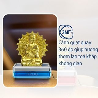 Máy Khuếch Tán Tinh Dầu Xe Hơi CARLOX Kiêm Tượng Phật Quan Thế Âm Nghìn Tay Xoay 360 Độ Bằng Năng Lượng Mặt Trời khaihuy