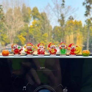 Set 6 Ông Thần Tài Mini Lò Xo Lắc Lư Trang Trí Taplo Ô Tô – Mang Lại May Mắn & Tài Lộc