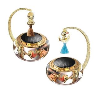 Nước Hoa Ô Tô Chứa Cá Vàng Bơi Bằng Năng Lượng Mặt Trời Xoay Được, Nước Hoa Tinh Dầu Trang Trí Nội Thất Xe Hơi