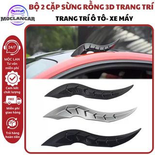 Cặp Sừng Rồng Trang Trí Xe Máy 3D – Miếng Dán Độ Xe Cá Tính, Chống Nước, Dán Chắc