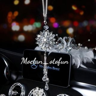 Trang trí gương ô tô-khánh treo gương hình hoa cúc đuôi giọt nước