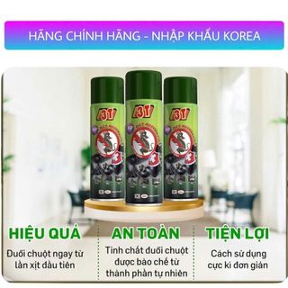 Chai Xịt Phủ Chống Chuột Xe Ô Tô 3T Đuổi Chuột Khỏi Khoang Động Cơ - An Toàn Khi Sử Dụng
