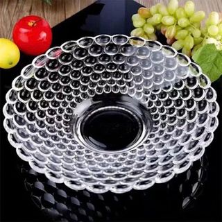 ĐĨA THỦY TINH TRÒN CHẤM BI 24CM P001 (T16)