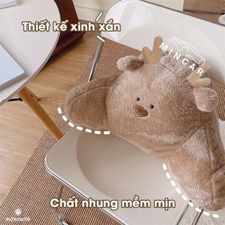 Gối Tựa Đầu Tựa Lưng Ô Tô Gấu Tuần Lộc Cute Đệm Dựa Ghế Văn Phòng Trang Trí Sofa Kê Đầu Giường Cao Su