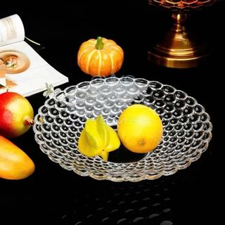 ĐĨA THỦY TINH TRÒN CHẤM BI 24CM P001 (T16)