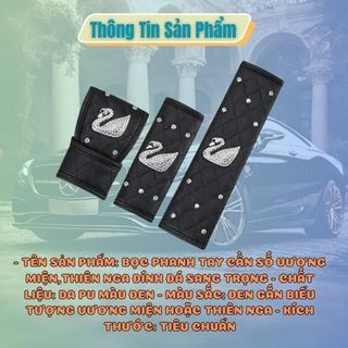 Bọc Phanh Tay, Cần Số, Đai An Toàn Ô Tô Đính Đá Thiên Nga – Trang Trí Và Bảo Vệ Chống Trầy Xước Nội Thất Ô Tô