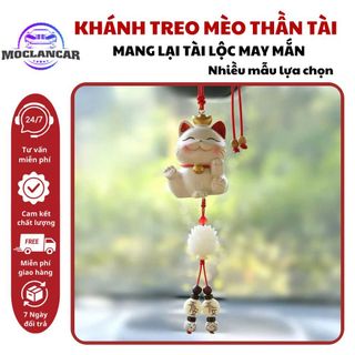 Khánh Treo Mèo Thần Tài Trang Trí Gương Chiếu Hậu- Mang Lại May Mắn - Tài Lộc - Bình An- Moclancar