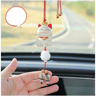 Khánh Treo Mèo Thần Tài Trang Trí Gương Chiếu Hậu- Mang Lại May Mắn - Tài Lộc - Bình An- Moclancar