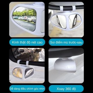 Bộ 2 Gương Chiếu Điểm Mù Ô Tô Quan Sát Trước Sau Chống Nước Góc Rộng An Toàn Khi Sử Dụng Lắp Đặt Dễ Dàng