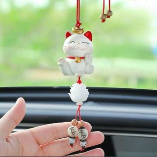 Khánh Treo Mèo Thần Tài Trang Trí Gương Chiếu Hậu- Mang Lại May Mắn - Tài Lộc - Bình An- Moclancar