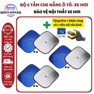 Combo 2-4-6 Tấm Xốp Cách Nhiệt Phủ Nhôm Chống Nóng Ô Tô Hiệu Quả - Tấm Chắn Nắng Dày Dặn Có Miếng Hút Kính Cố Định