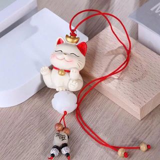 Khánh Treo Mèo Thần Tài Trang Trí Gương Chiếu Hậu- Mang Lại May Mắn - Tài Lộc - Bình An- Moclancar