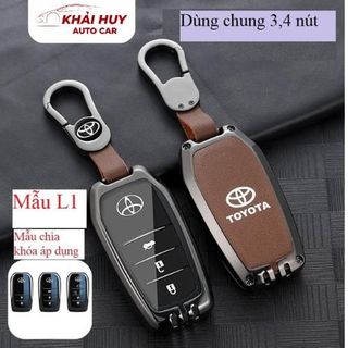 Ốp Chìa Khóa Cao Cấp Xe Toyota Cross, Camry,Altis, Prado, Fortuner, Hilux,Cruise ( dùng chung 3,4 nút) khaihuyauto