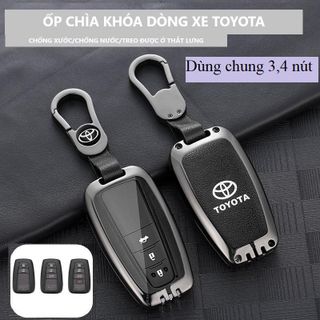 Ốp Chìa Khóa Cao Cấp Xe Toyota Cross, Camry,Altis, Prado, Fortuner, Hilux,Cruise ( dùng chung 3,4 nút) khaihuyauto