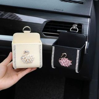 Túi Để Đồ,Điện Thoại Cài Cửa Gió Siêu Tiệu Lợi Trên Xe Ô Tô Gắn Vương Miện Thiên Nga Đính Đá Nhiều Hình Sang Trọng