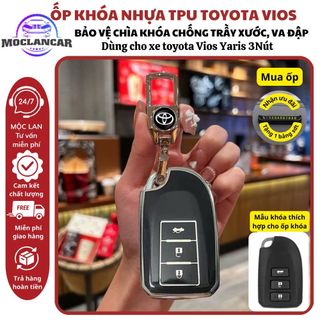 Ốp Chìa Khoá Dành Cho Xe Toyota Vios Vios Yaris 3 Nút 2015-2022 Bọc Khoá Xe Vios Bảo Vệ Khoá Xe Chống Trầy Xước
