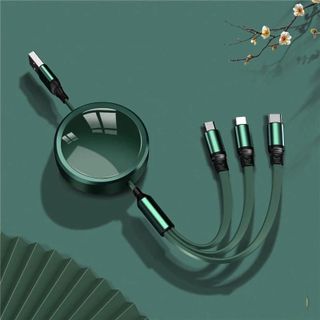 Cáp Điện Thoại Đa Năng 3 Đầu Sạc Dây Rút 3 In 1 Sạc Nhanh 3A Cổng Chất Liệu Bền Gọn Nhẹ Tiện Lợi