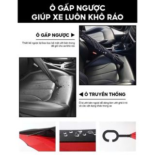 Ô Che Mưa Nắng Gấp Ngược Đi Ô Tô Thiết Kế 2 Lớp Vải Cán Chữ C Tiện Lợi Chống UV Chống Thấm Tốt
