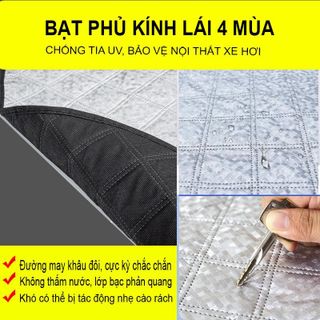 Tấm Che Nắng Kính Lái Ô Tô 4 Lớp Tráng Bạc Cao Cấp Dành Cho Xe VINFAST VF3 - Chống nắng mưa, bụi bẩn, bảo vệ xe an toàn