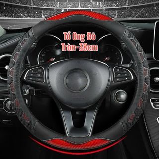 (2 Mẫu BVL) Bọc Vô Lăng Ô Tô Da Carbon 3D Nổi Vân Tổ Ong + Móng Rồng Cao Cấp 38cm - L26 Mộc Lan Car Cacbon