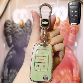 [Dạng 4 nút cơ]Ốp chìa khóa tpu Chevrolet Cruze, Aveo, Trailblazer, Colorado, Spark, Orlando cao cấp (chìa gập)