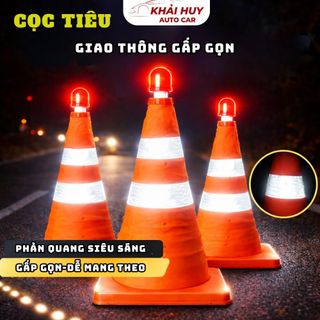 Cọc Tiêu Giao Thông Phản Quang Gấp Gọn 48cm/65cm – Cọc Cảnh Báo An Toàn, Phân Luồng Đường Bộ & Công Trường