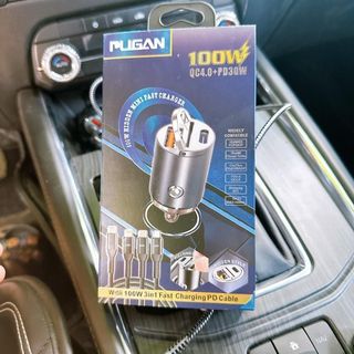Tẩu Sạc Nhanh PUGAN 100W Sạc Ô Tô, Tẩu Âm Nguồn 2 Cổng USB và TYPE C Đều Sạc Siêu Nhanh khaihuyauto