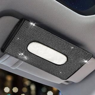 Hộp Da Đựng Khăn Giấy Đính Đá Xinh Xắn treo kính ô tô,để taplo có nhiều  màu