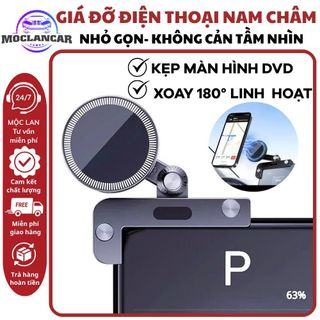 Giá Đỡ Điện Thoại Nam Châm Kẹp Màn Hình DVD Laptop, Máy Tính Bảng Xoay 180° Linh Hoạt Hỗ Trợ Mọi Góc Nhìn