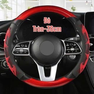 (2 Mẫu BVL) Bọc Vô Lăng Ô Tô Da Carbon 3D Nổi Vân Tổ Ong + Móng Rồng Cao Cấp 38cm - L26 Mộc Lan Car Cacbon