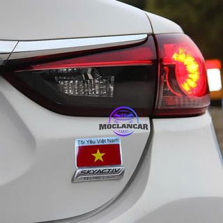 Tem Nhôm Dán Cờ Hình Tôi Yêu Việt Nam Trang Trí Xe Hơi , Ô Tô, Xe Máy Chất Liệu Hợp Kim Nhôm Chống Bám Nước-Otofunmoclan