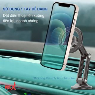 Giá Đỡ Điện Thoại Trên Ô Tô Hút Nam Châm Từ Tính REX M2 Dán Taplo Siêu Chắc Chắn Xoay 360 Độ Linh Hoạt khaihuyauto